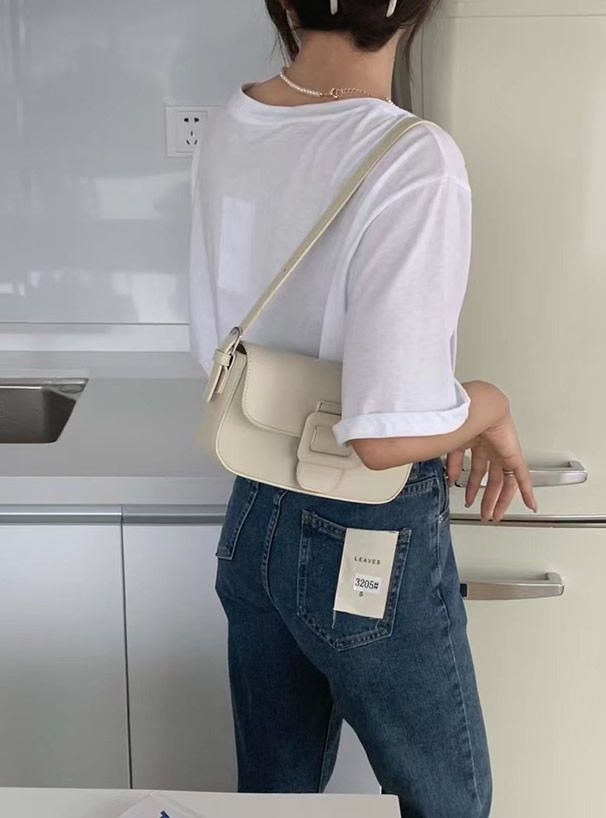 日本 GRL - 方形釦時尚皮質側背包-甜心粉