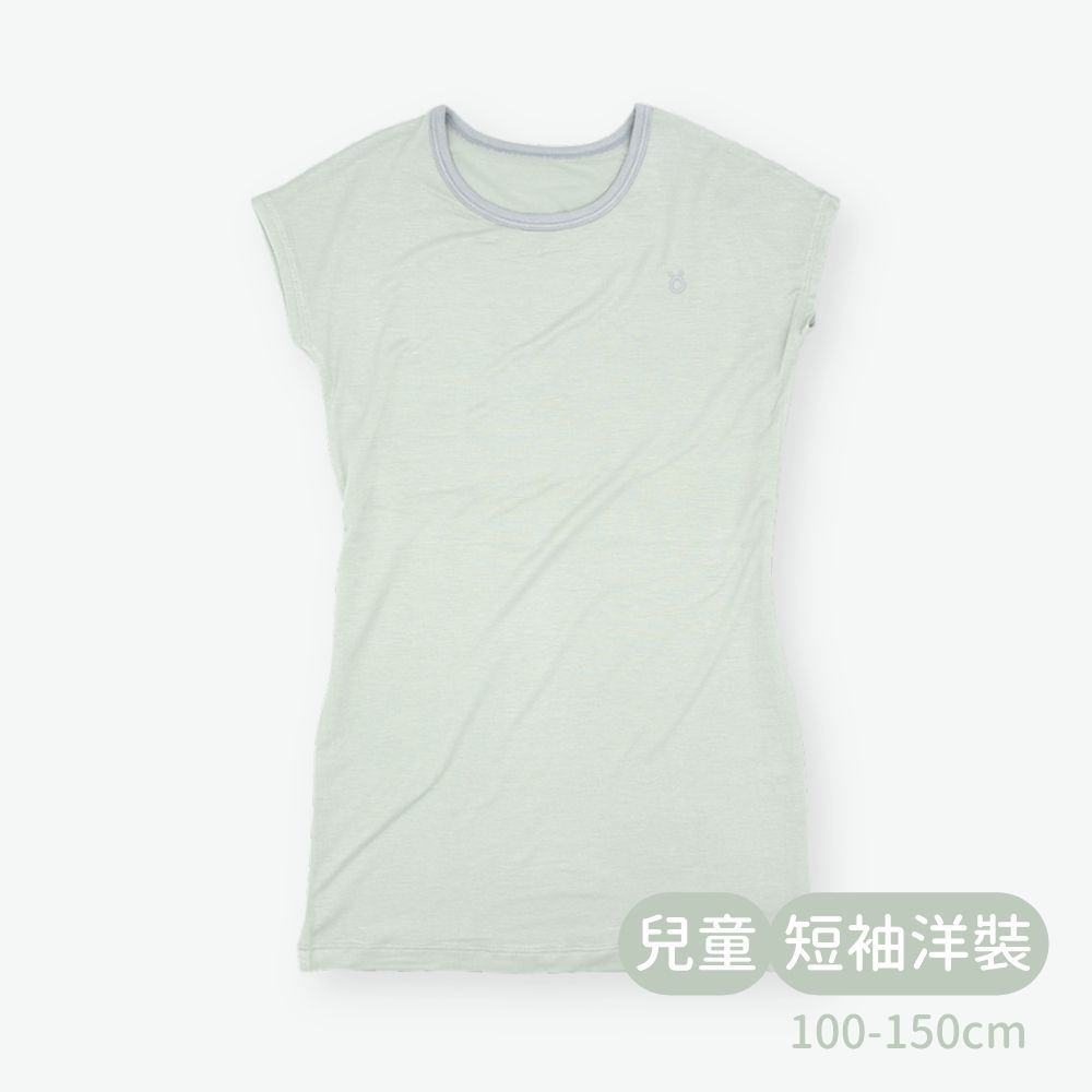 輕柔感短袖洋裝(兒童)-薄荷