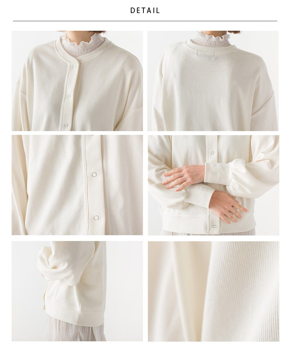 日本 OMNES - 柔美小V領澎澎袖薄外套-橄欖綠