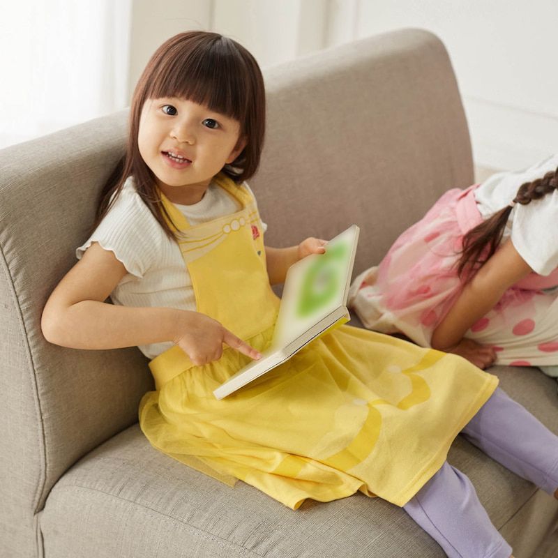 日本千趣會 - 公主圍裙式洋裝-卡通人物小美人魚-薄荷x粉紫