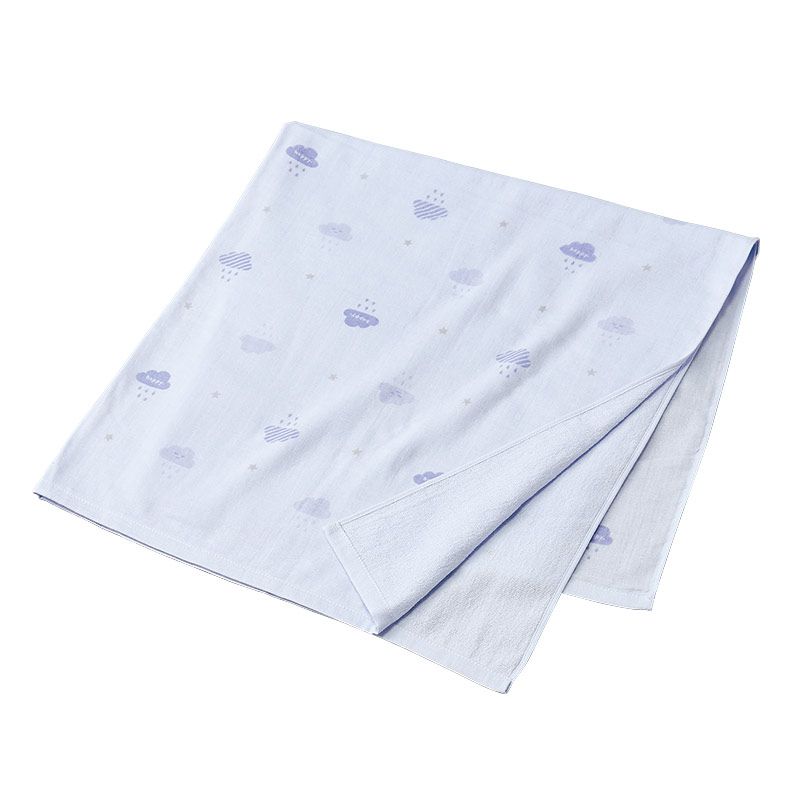 akachan honpo - 柔軟棉紗浴巾-正方形-淺藍色 (90×90cm)