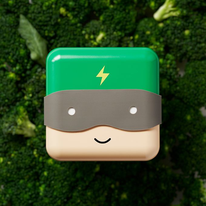 日本 TAK - 食育英雄便當盒-魚魚英雄(藍)