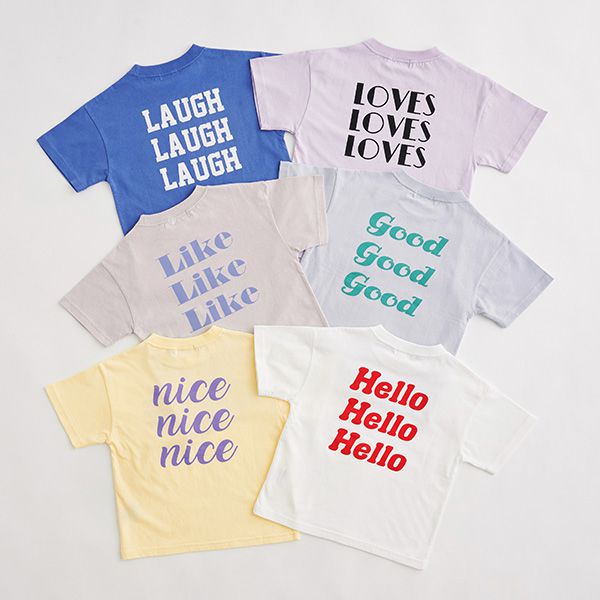 日本 b-ROOM - 英文標語休閒短袖上衣-NICE-奶油黃