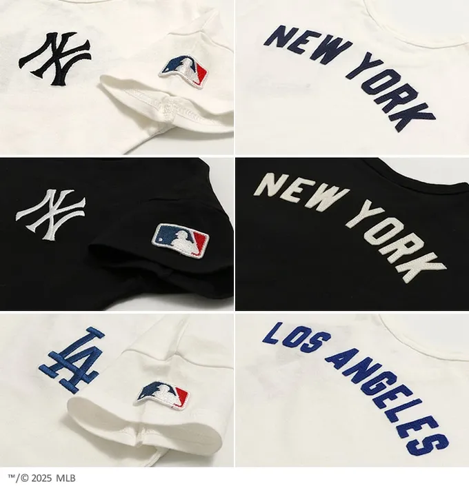 日本 Chil2 - MLB聯名 純棉短袖上衣-紐約洋基-黑