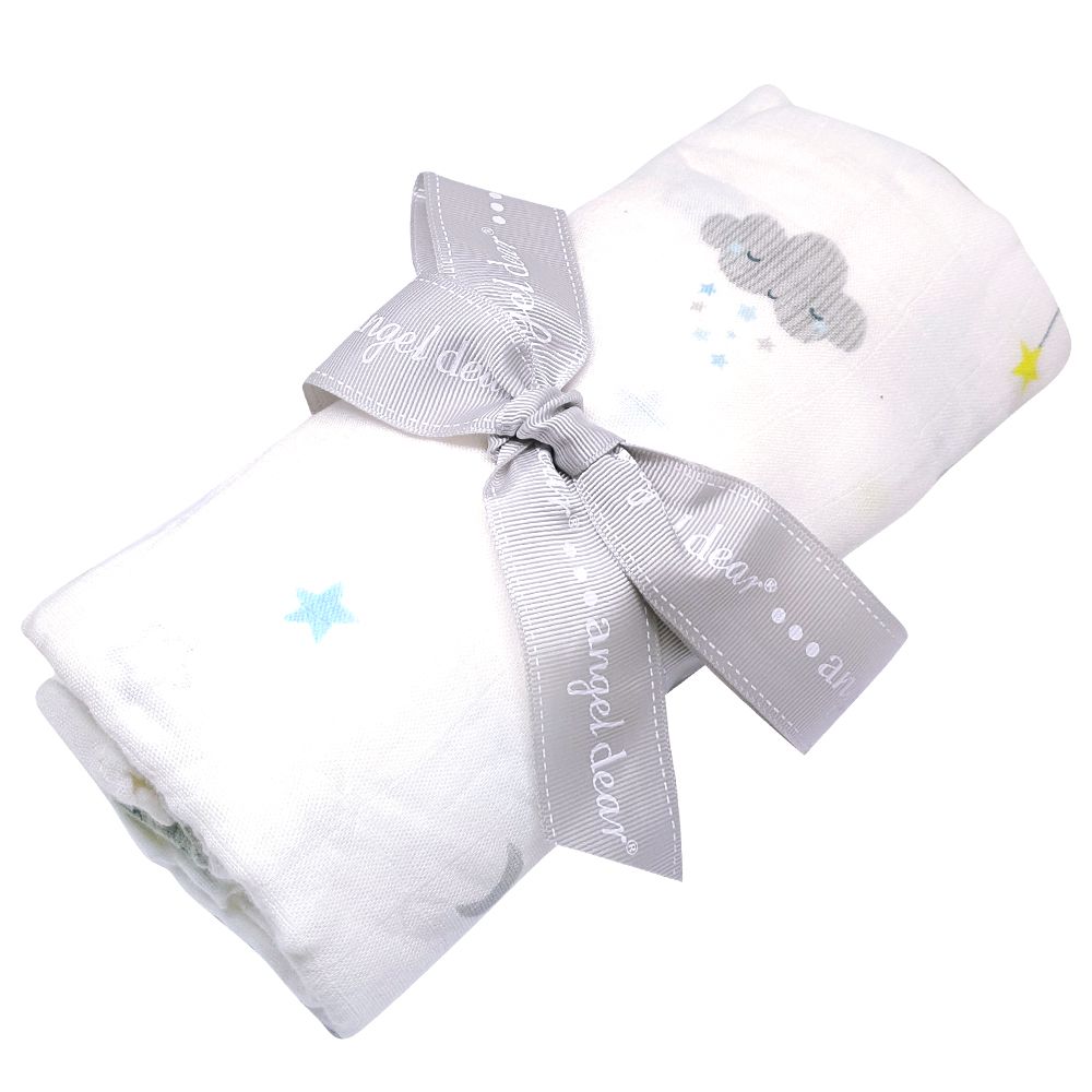 美國 ANGEL DEAR - 竹纖維嬰幼兒包巾-星星月光