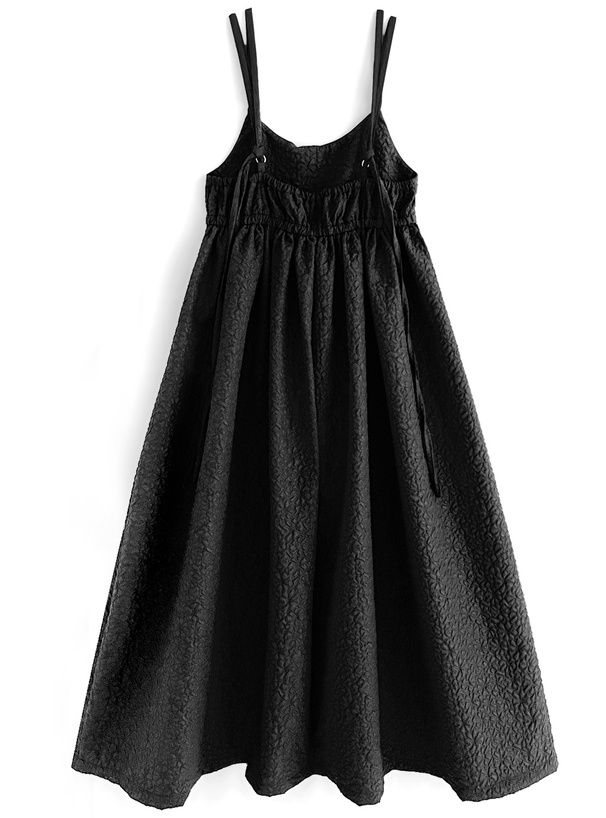 日本 GRL - 優雅抓皺泡泡布吊帶裙-米杏