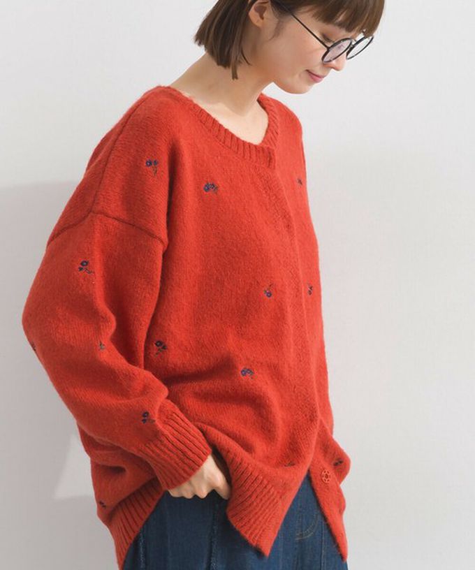 日本 Lupilien - 低調小花刺繡圓領開襟針織外套-灰