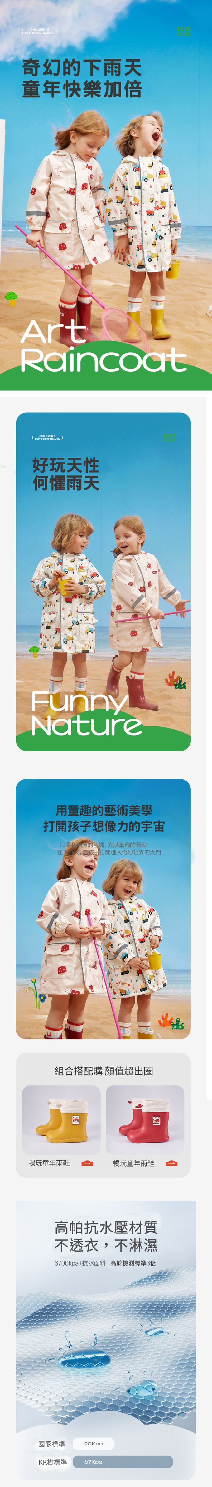 kocotree - 兒童反光雨衣-昆蟲樂園