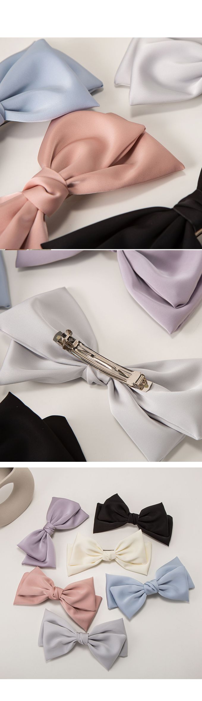 韓國 Soo&Soo - 手工製雙層蝴蝶夾卡扣式髮夾-氣質黑