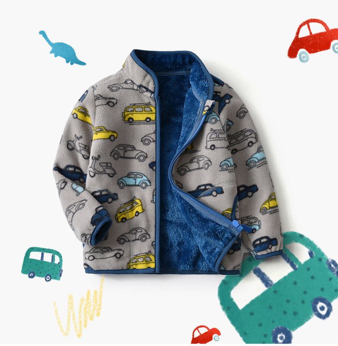 Fleece搖粒絨兒童外套(溫暖加絨)-迷彩恐龍