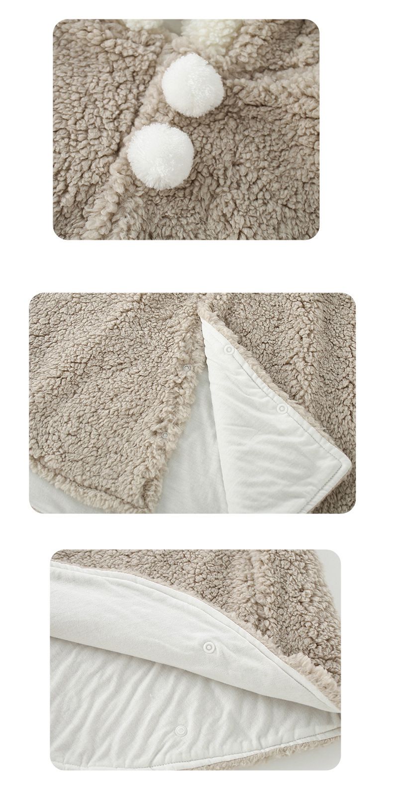 可愛毛絨絨披肩外套-皇冠-白色