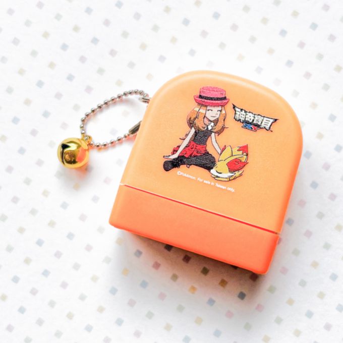 可愛卡通印章 - 彩盒連續章-寶可夢－火狐狸(外殼橘)-紫 (3x1cm)