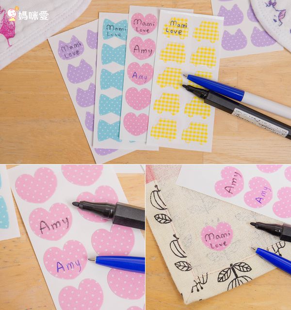 日本 KAWAGUCHI 川口 - 日本製免燙標籤姓名布貼紙-藍點點 (三包特惠組)