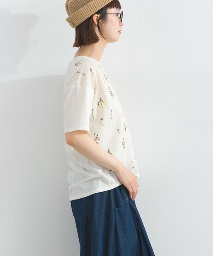 日本 Lupilien - 唯美刺繡舒適棉短袖上衣-星座-海軍藍