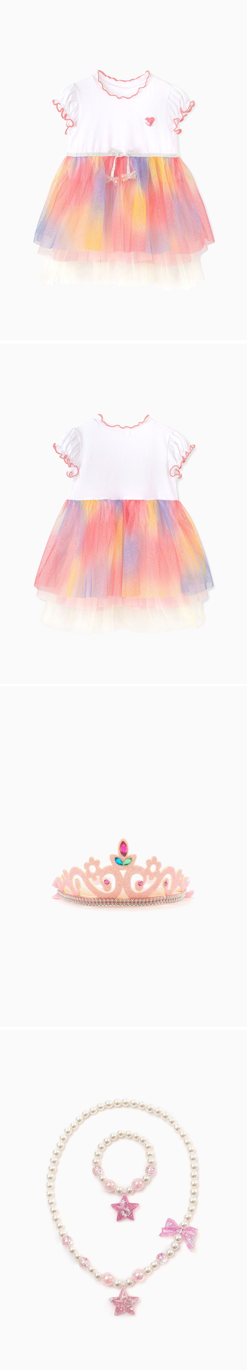 韓國 OZKIZ - (附頭飾、飾品)夢幻仙子漸層網紗洋裝