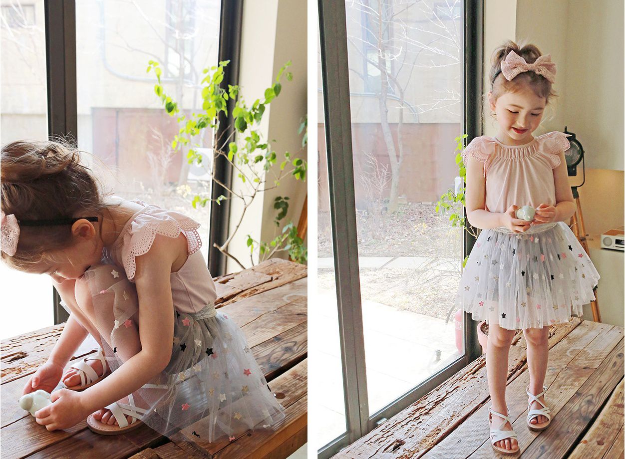 韓國 PuellaFLO - (剩7號)花瓣立體袖上衣-粉紅