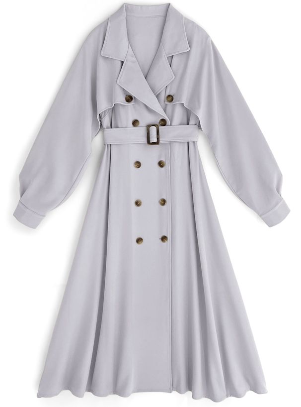 日本 GRL - 春日陽光綁帶長版風衣-卡其