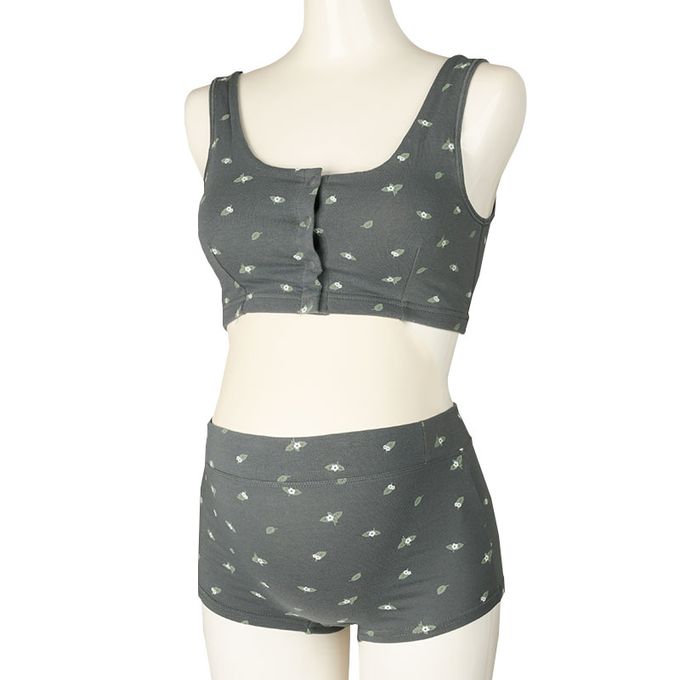 akachan honpo - 內褲 產後也可穿-小花-深灰色