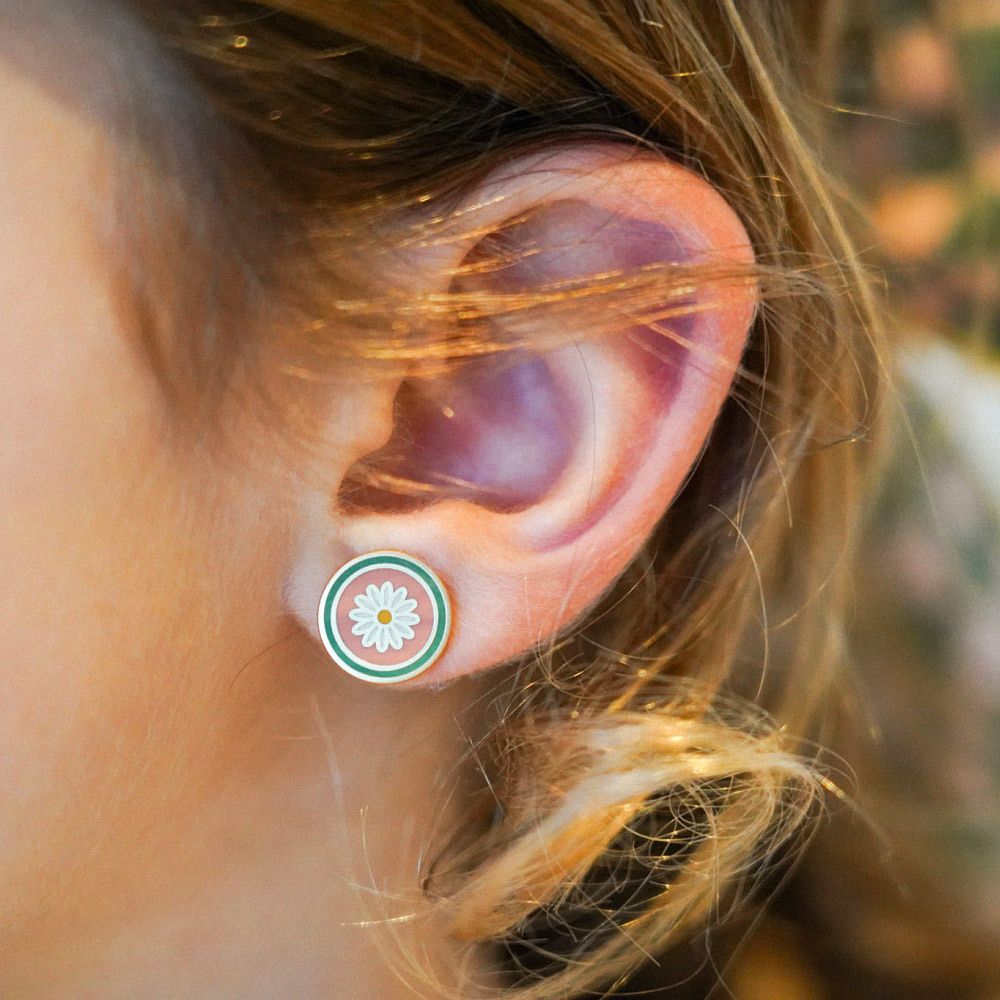 丹麥 GRECH & CO. - 耳環二對組-條紋 (適用於3歲以上)