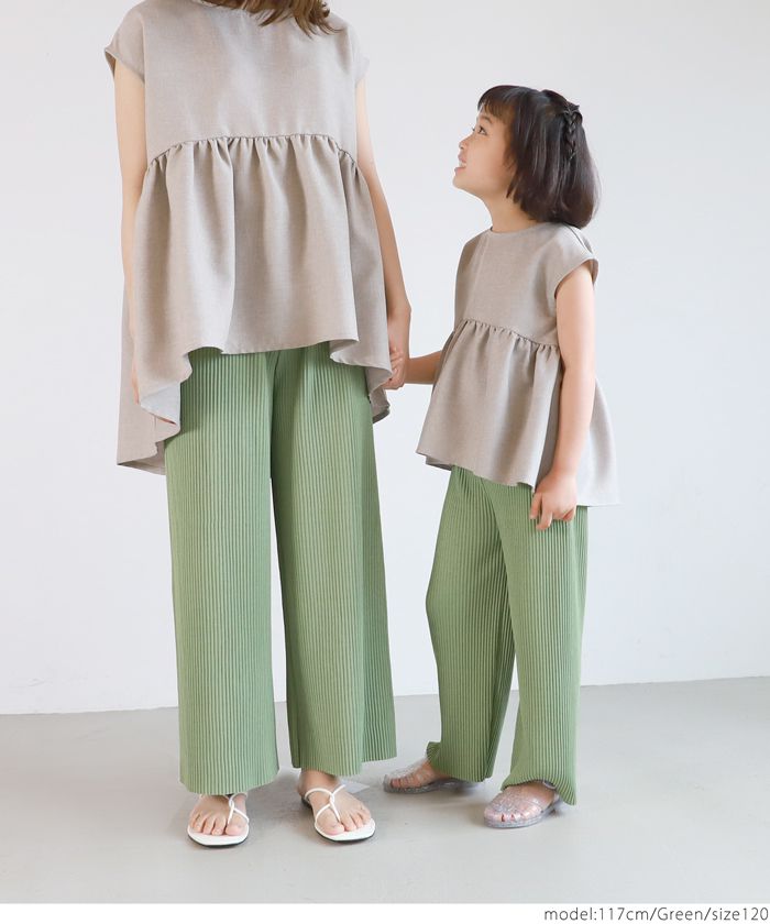 日本 COCA - [熱銷定番] 速乾垂墜彈性風琴寬褲-四季小孩款-咖啡