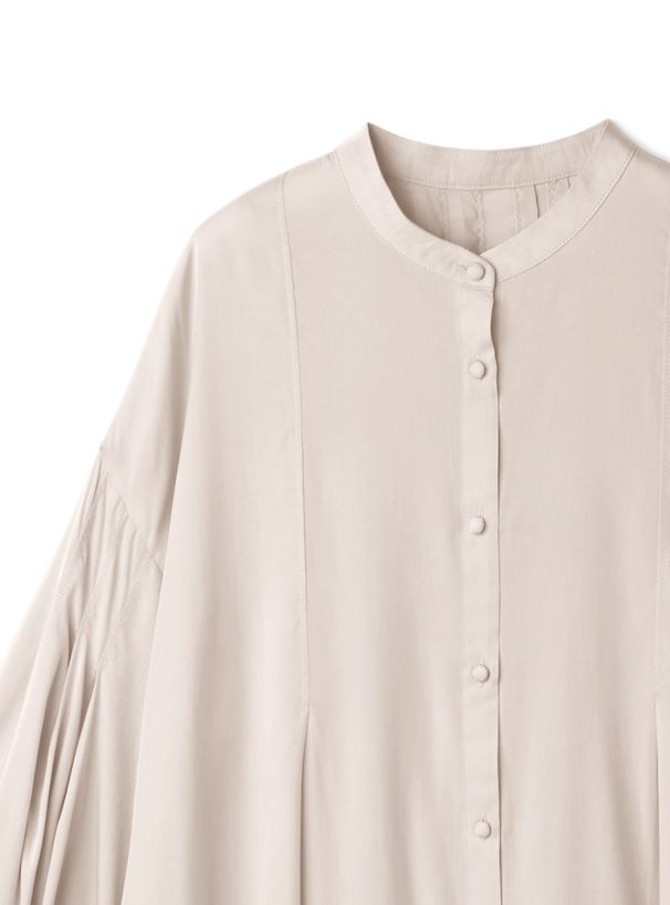 日本 GRL - 飄逸柔軟澎澎袖長版襯衫-奶油黃 (F)