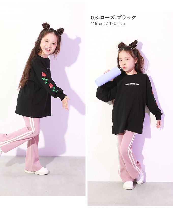 日本 devirock - DANCE 純棉舒適寬版長袖上衣-手臂玫瑰-白