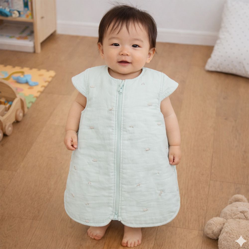 扶站期透氣舒適防踢被-恐龍-淺綠色 (70~80cm)