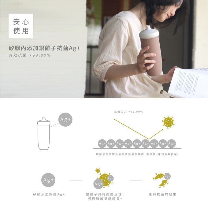 Besovida - 【一杯三蓋 組合】甘甘隨心杯 500ml - 淡檸黃