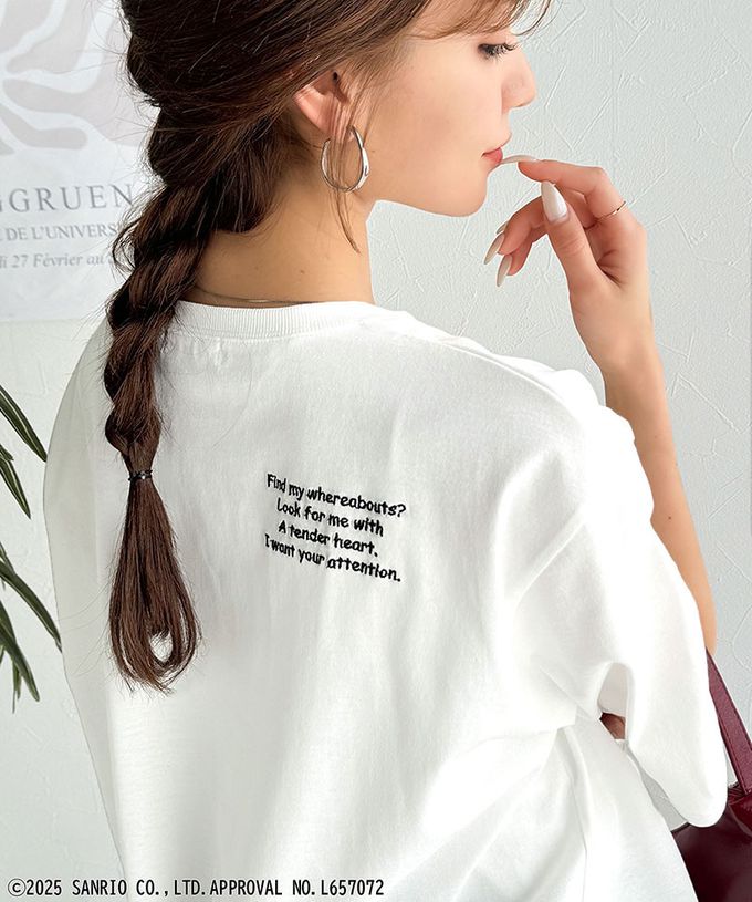 日本 Classical Elf - 三麗鷗聯名刺繡印花短袖T恤-海軍藍