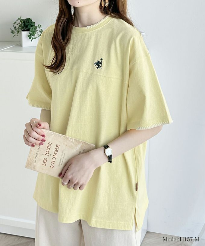 日本 Classical Elf - Java聯名 縫線刺繡風短袖T恤-炭黑