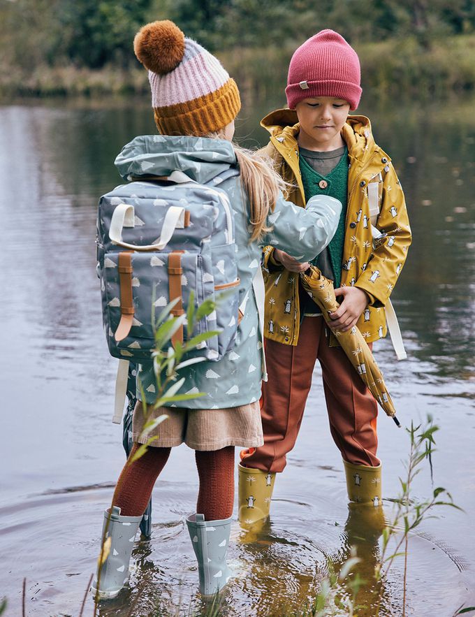 荷蘭 FRESK - 北歐風設計輕量後背包-企鵝-黃色