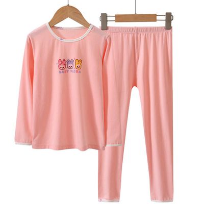 MAMDADKIDS - 透氣舒適圓領長袖套裝/家居服-三隻小兔-粉色