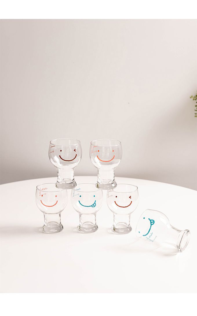 韓國 SSUEIM - 微笑款玻璃啤酒杯6件組450ml