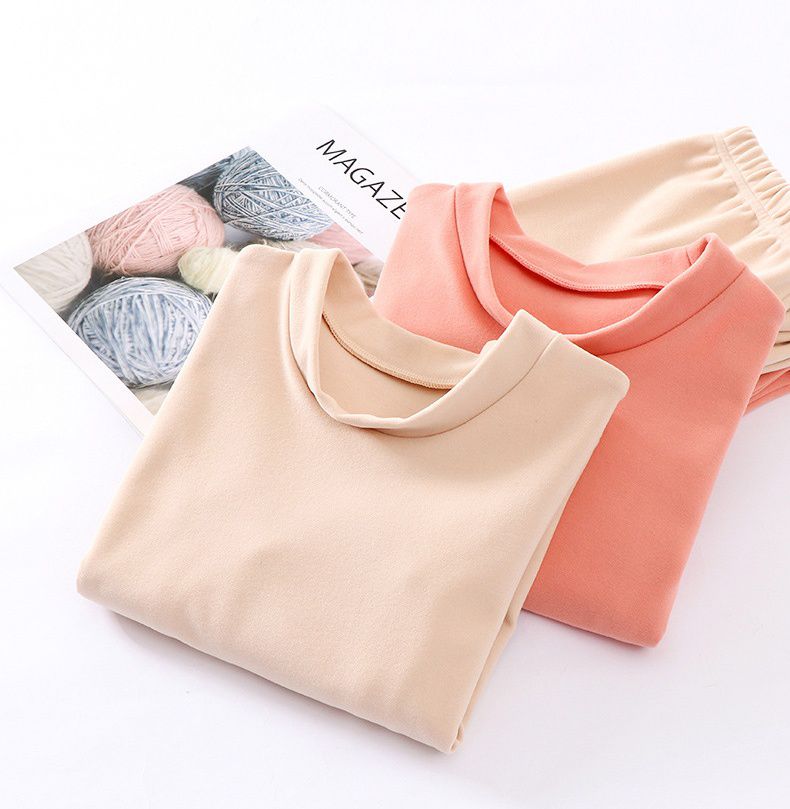 MAMDADKIDS - 雙面絨保暖長袖家居服套裝-橘紅色