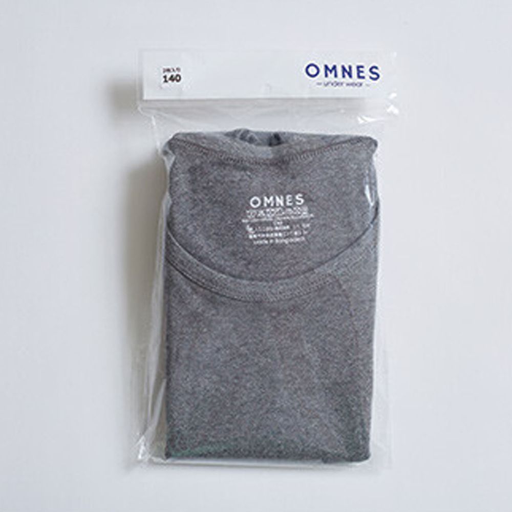 日本 OMNES - 100%有機棉 無袖內衣2件組-兒童-深灰