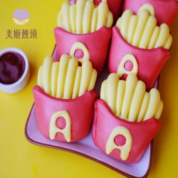 美姬饅頭 - 薯條鮮乳造型饅頭-55g/顆*6入裝