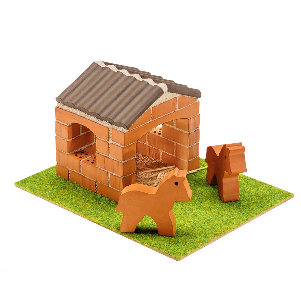 德國 teifoc - DIY益智磚塊建築玩具 孩子們的小馬廄