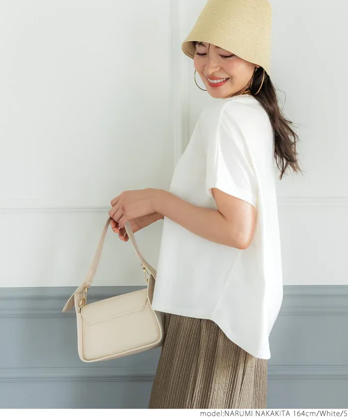 日本 COCA - 100%棉 顯瘦短袖素T-白