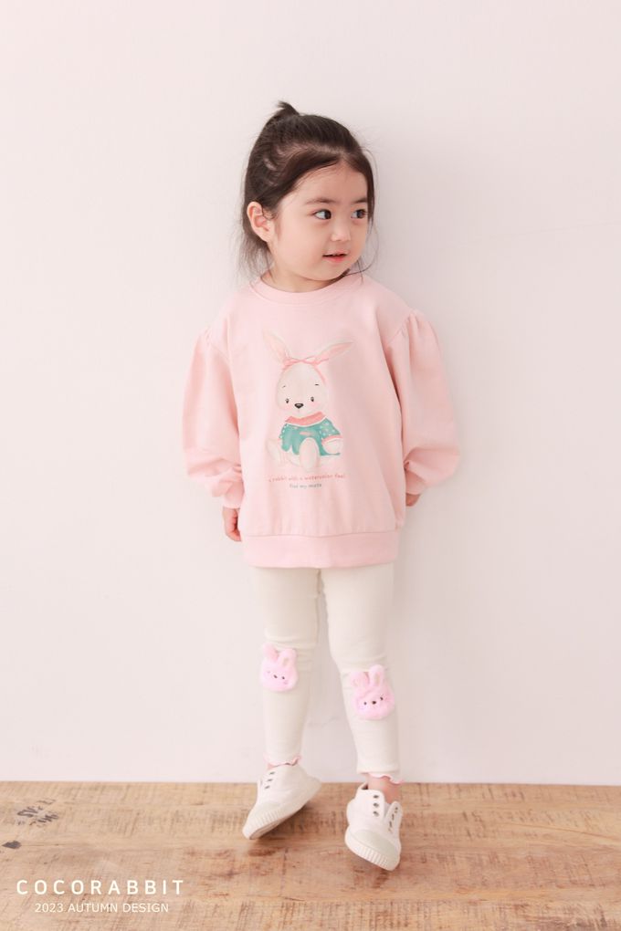 韓國 Coco rabbit - 鬆緊腰彈力內搭褲-粉兔