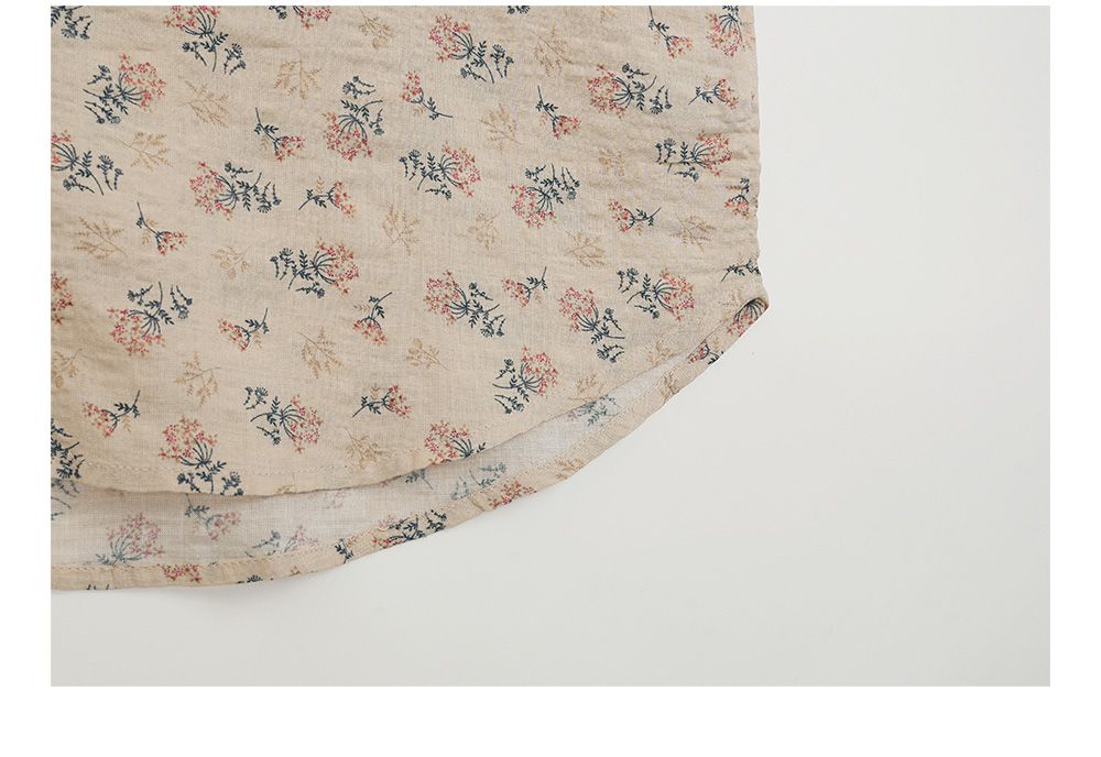 韓國 ULLALA - 復古碎花長褲睡衣(兩件式) (FREE)