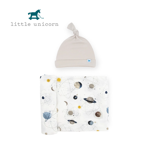 美國 Little Unicorn - 絲柔超彈帽子包巾禮盒組-決戰星球