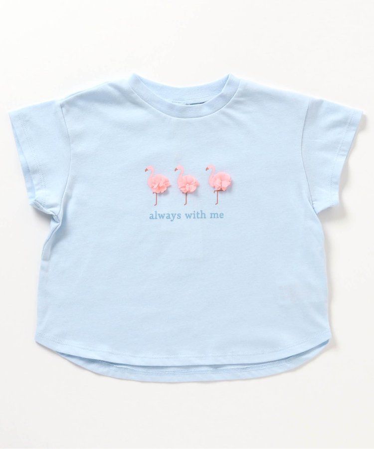 日本 apres les cours - 立體刺繡印花短袖上衣-冰棒-袖撞色