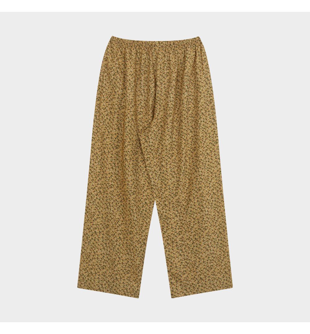 韓國 ULLALA - 活力暖黃碎花長袖睡衣-(兩件式)-黃 (FREE)