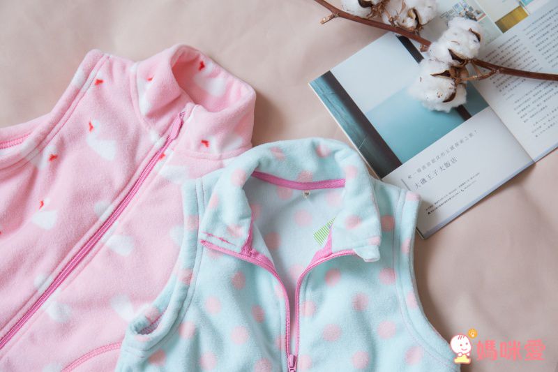 Fleece搖粒絨兒童背心-波紋愛心