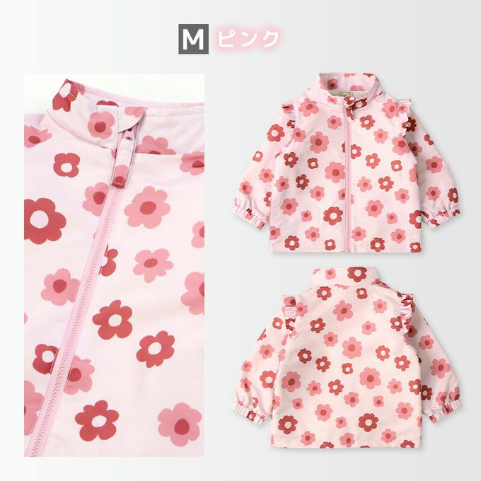 日本 ZOOLAND - 撥水加工 防風刷毛鋪棉外套-獨角獸-桃粉