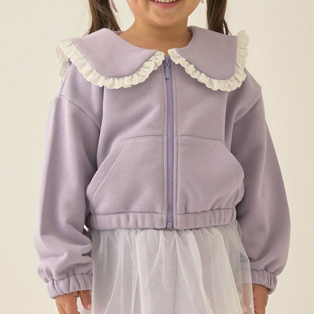 可愛水手領荷葉邊外套-紫