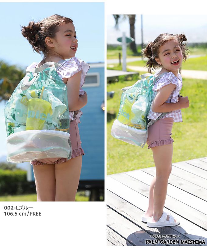 日本 devirock - 繽紛透亮防水分層便利游泳背包/水桶包-粉紅 (40x26x16.5cm)