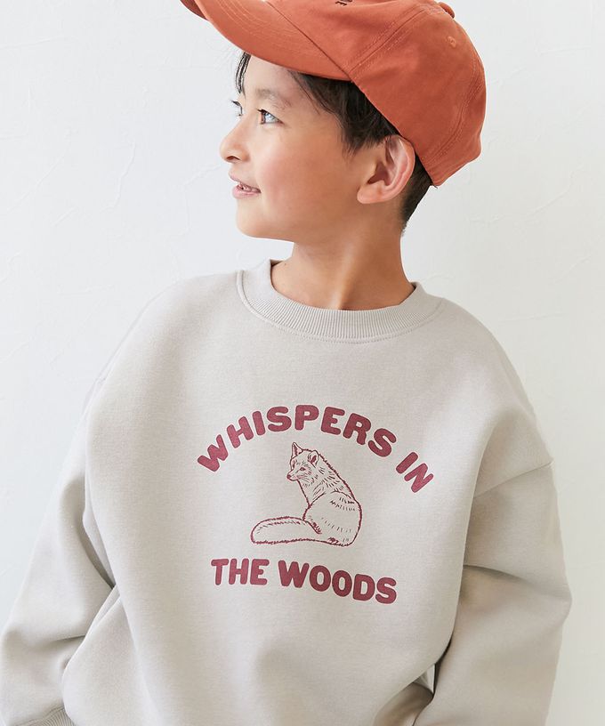 日本 devirock - 裏起毛動物印花大學T-貓咪臉-復古粉