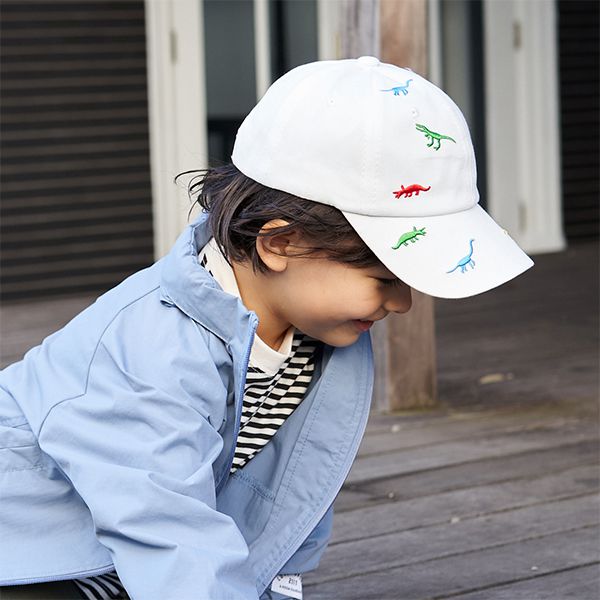 日本 b-ROOM - 彩色恐龍刺繡棒球帽-黑 (50～53cm)