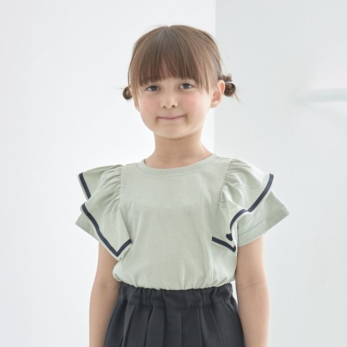 日本 Lycee mine - 雙層荷葉澎澎袖正反穿上衣-薄荷綠